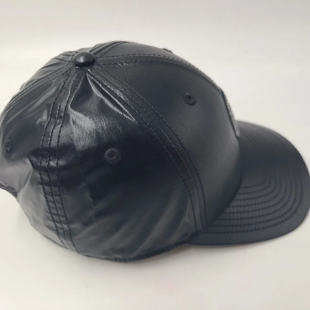 Women Chicago Cubs Hat Snapback New Era 9Forty Black Sequins Logo Faux Leather